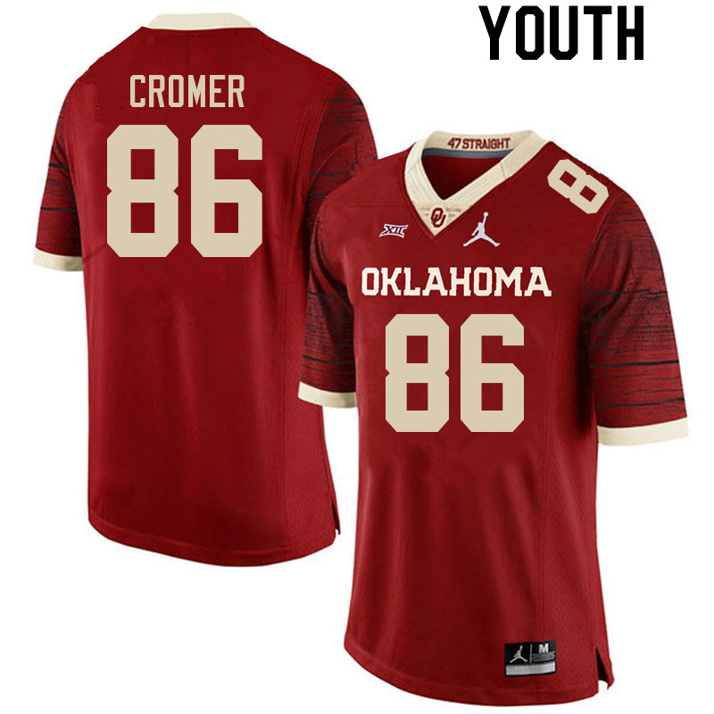 Youth #86 Patrick Cromer Oklahoma Sooners College Football Jerseys Stitched Sale-Retro